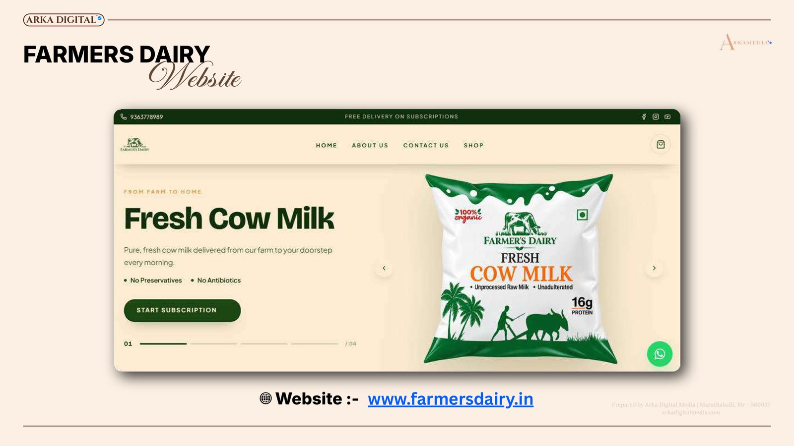 Farmers Dairy Website